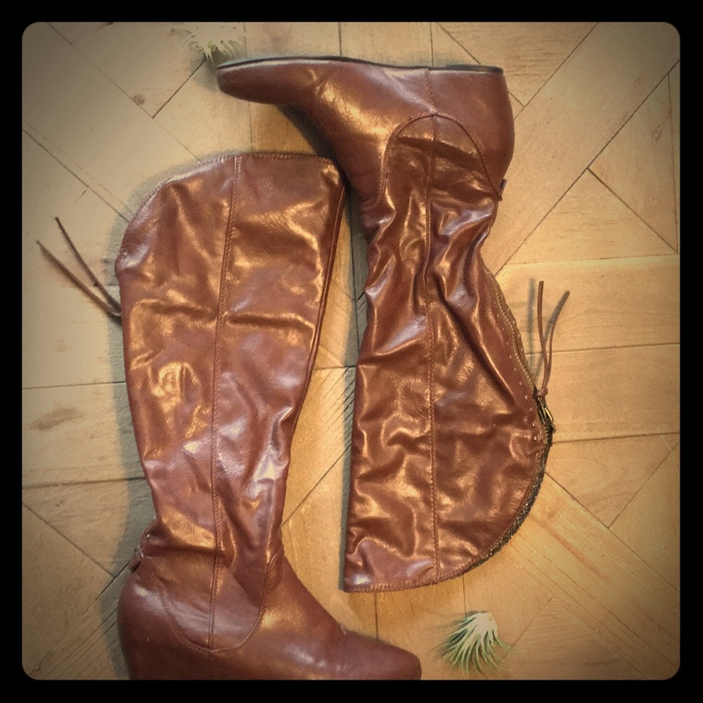 Chestnut Brown Studded Boots